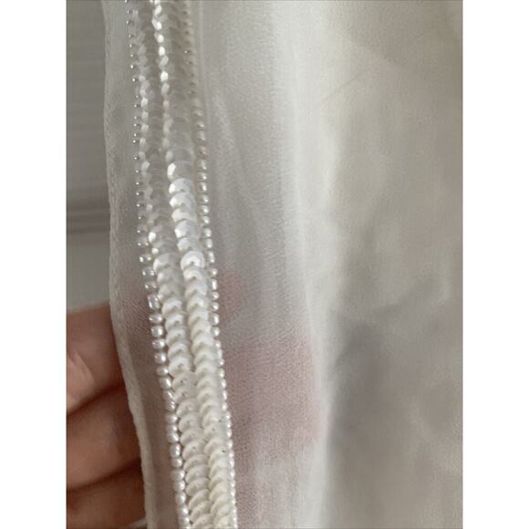 Aidan Mattox Womens 4 Ivory White‎ Beaded Dress Formal Event Glam - Picture 3 of 11